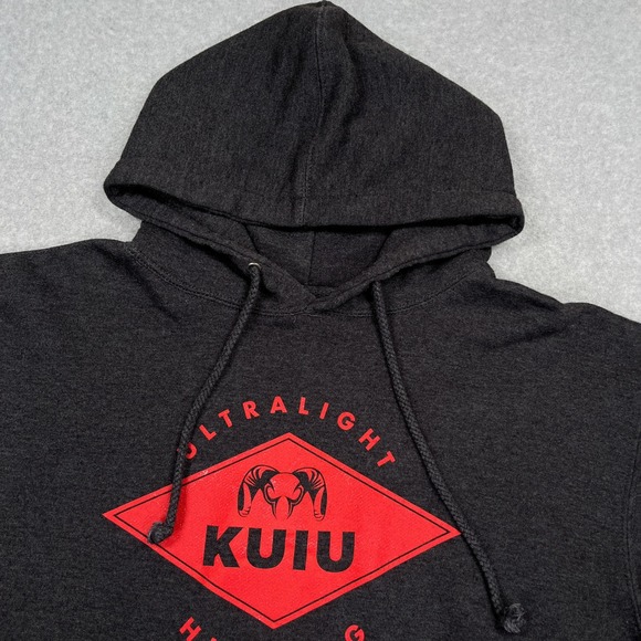 Kuiu Ultralight Hunting Hoodie Mens Medium M Charcoal Gray Pullover Drawstring - Picture 8 of 13